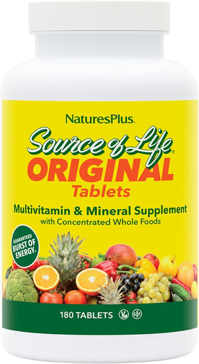 NaturesPlus社Source of Life ソースオブライフ、ホールフード 自然食品の濃縮物配合マルチビタミン＆ミネラルサプリメント タブレット180粒 サプリメント NaturesPlus Source of Life - 180 Tablets - Multivitamin & Mineral Supplement with Concentrated Whole Foods｜Hinako