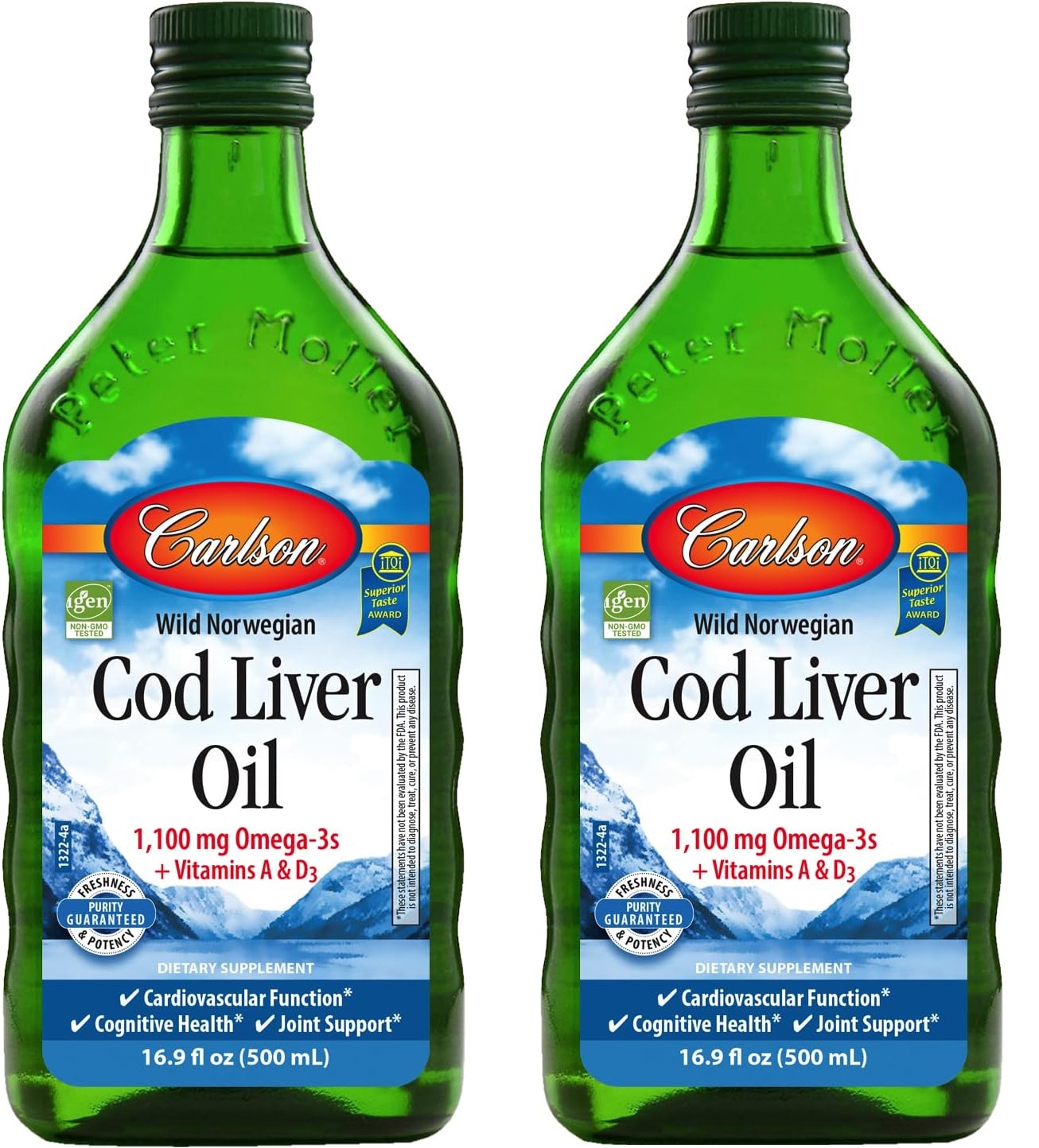 「お得な2本セット」CARLSON社　ノルウェー コッド リバー オイル リキッド無風味 16.9fl.oz 500ml &times;2本 天然タラ 肝油 2 鱈肝油 タラ肝油 ノルウェー｜Hinako 16,635円