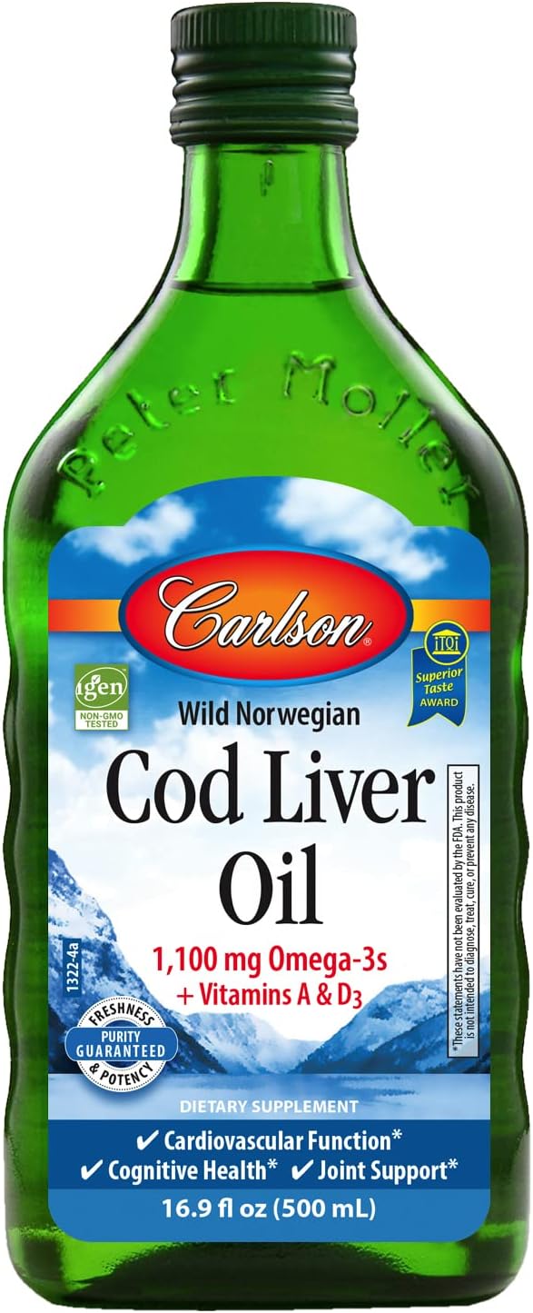 CARLSON社　ノルウェー コッド リバー オイル リキッド無風味 16.9fl.oz 500ml 天然タラ 肝油 液体サプリメント2 鱈肝油 タラ肝油 ノルウェー