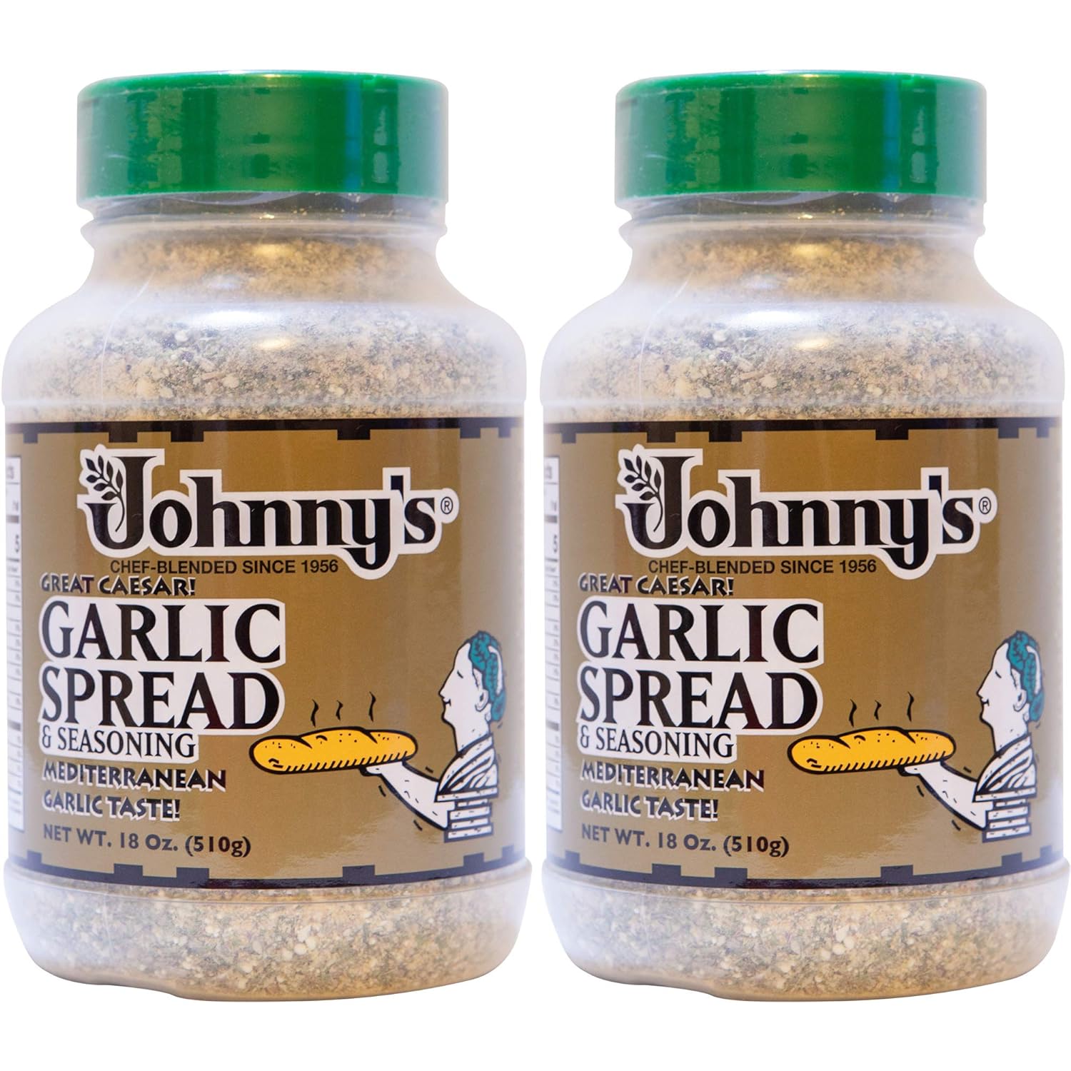 Johnny's Garlic Spread & Seasoning, 18 Oz (Pack of 2)　本物のパルメザンチーズ、ガーリック、そして独自の特製スパイス510g&times;2個｜Hinako