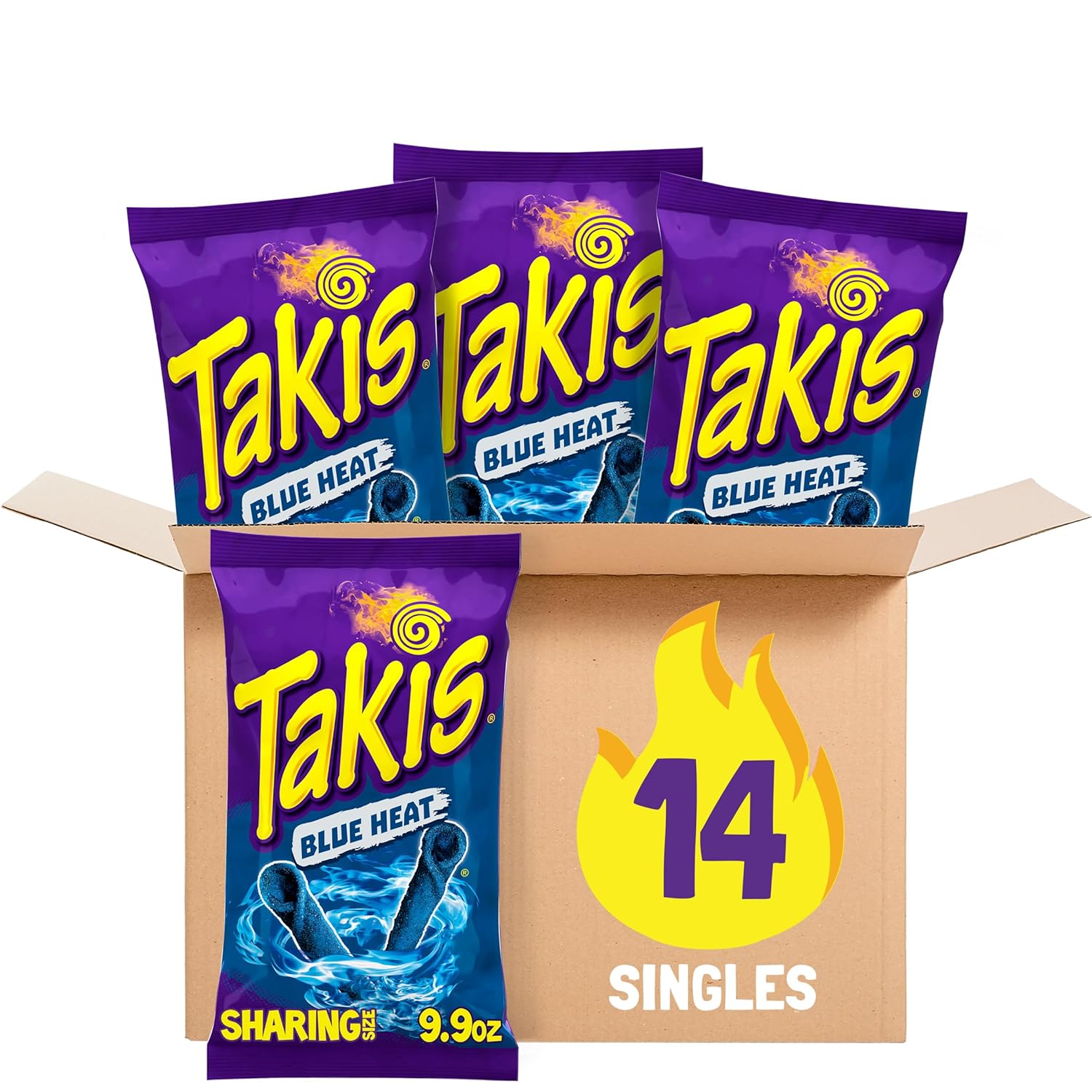 「お得な14袋セット」タキス ブルー ヒート 280g入り×14袋　ホットチリペッパー 風味の 極辛 ロールトルティーヤチップス 9.9 Ounce Pack of 14 Blue Heat Takis Blue Heat 14 ct 9.9 oz Sharing Size Case Hot Chili Pepper Flavored Extreme Spicy Rolled Tortilla Chips