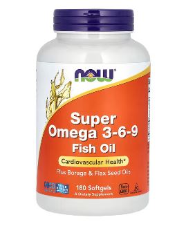 NOW　スーパーオメガ3・6・9 (1200mg)　180錠 サプリメント