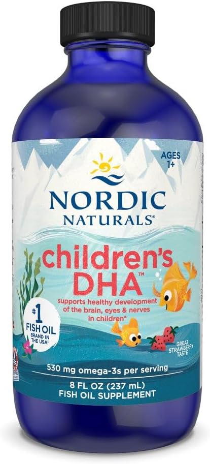 NORDIC NATURALS社 チルドレンズ DHA液オランダ苺 8fl.薬局衡オンス 流動体 フィッシュオイル 加えること 237ml