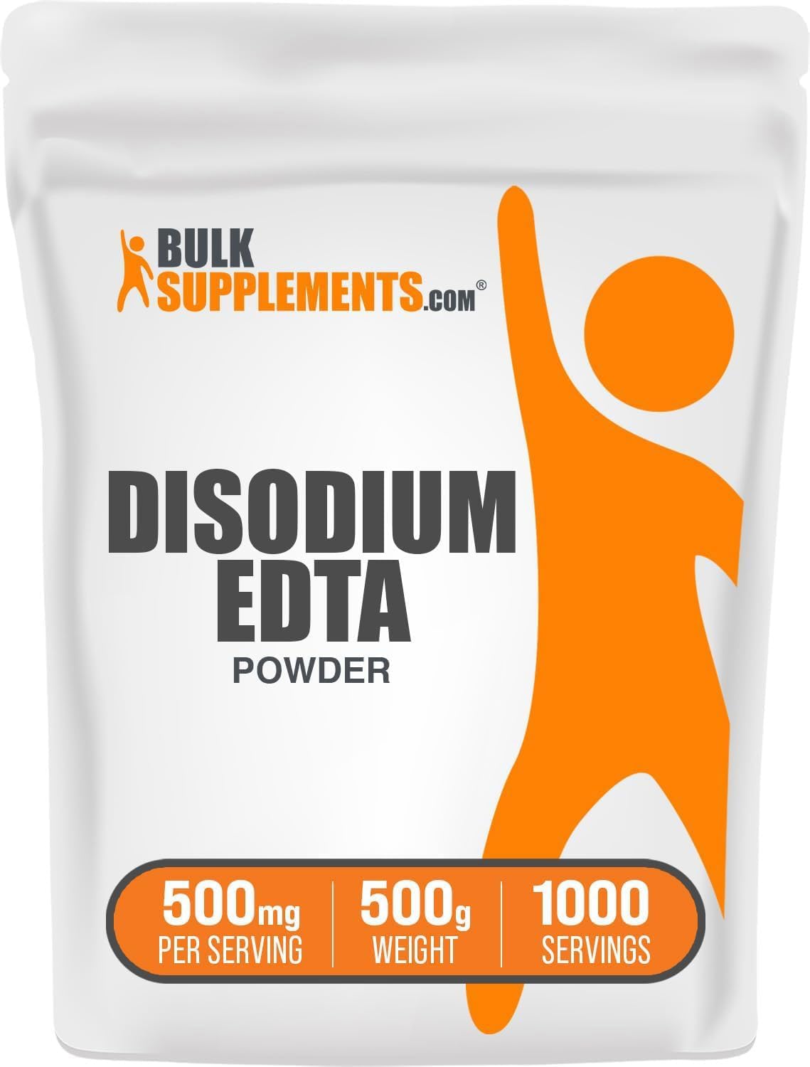 Bulk Supplements 社 EDTA 粉末 パウダー サプリメント1袋500g入りティースプーン1/4あたり EDTA 500mg配合 BulkSupplements　Disodium EDTA Powder - EDTA Disodium Salt, Disodium EDTA FoodGrade, Food Additive - Pure & Gluten Free, 500mg per Serving, 500g