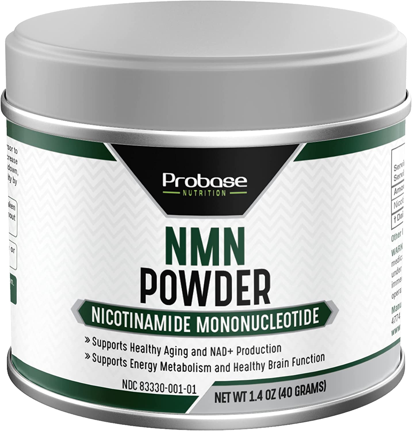 Probase Nutrition社NMN細末加えること40g(1刀圭500瓱組みあわせる)40日分 Longevity Pure NMN Powder 40 Grams UltraPure Fully Stabilized Pharmaceutical Grade NMN to Boost NAD+ Nicotinamide Mononucleotide Powder Supplement