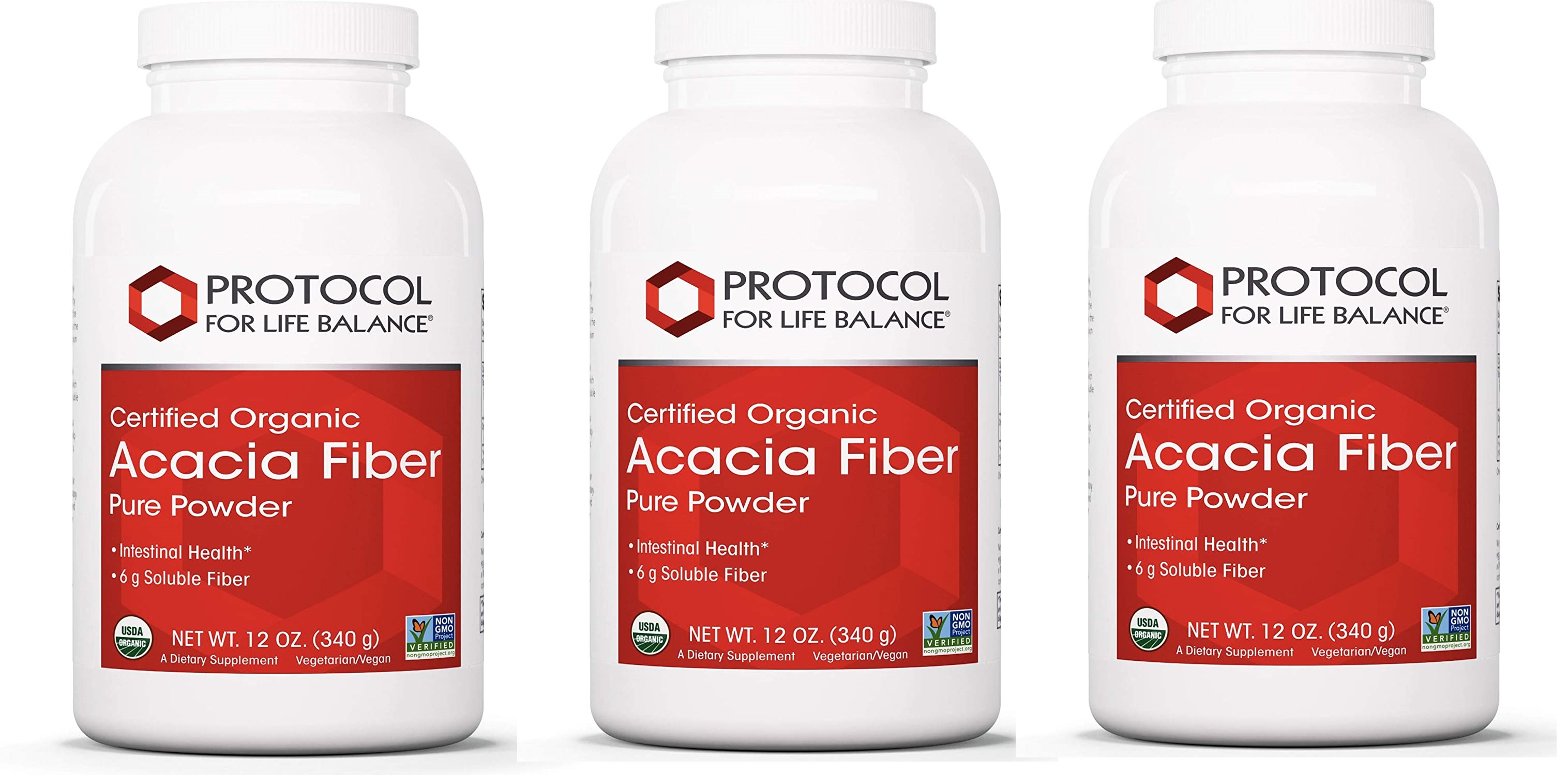 「お得な3本セット」Protocol for Life Balance社 認定オーガニック アカシア ピュア パウダー( アカシアの木の 樹液 )サプリメント (340g)×3個 大さじすり切り1杯 アカシア アラビア ガム アカシア セヤル 6,500mg配合|Hinako