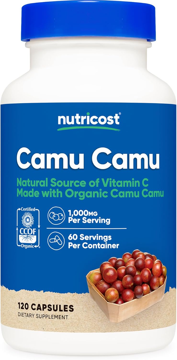 オーガニック 有機栽培 カムカム 500mg と 天然ビタミンC 100mg 配合 サプリメント 60日分120粒 カムカム パウダーカムカム 粉末 Camu Camu 500mg,120 Capsule Organic,｜Hinako