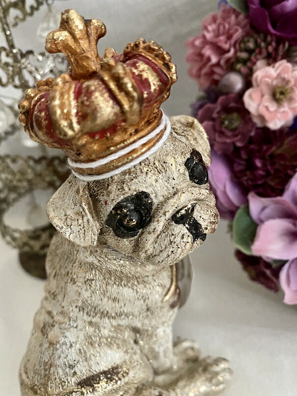 王冠 パグ 犬 置物 インテリア 可愛い雑貨 Harmonier プレゼント クリスマスプレゼント ギフト Crunchusers Com