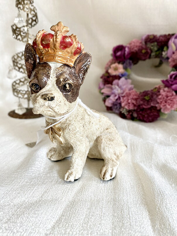 王冠 フレンチブル 犬 置物 インテリア 可愛い雑貨 Harmonier プレゼント クリスマスプレゼント ギフト Crunchusers Com