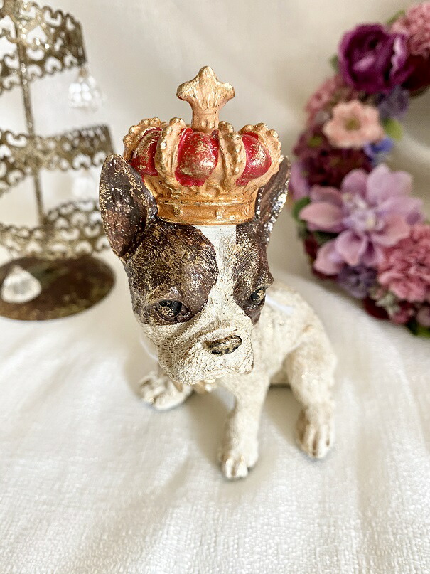 王冠 フレンチブル 犬 置物 インテリア 可愛い雑貨 Harmonier プレゼント クリスマスプレゼント ギフト Crunchusers Com