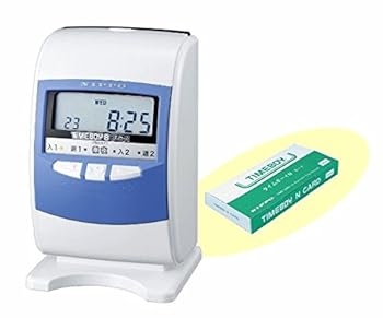 【中古】NIPPO ニッポー タイムレコーダー タイムボーイ8プラス Ａスノーホワイト＆ブルー タイムカード100枚 カルコロカード100枚付