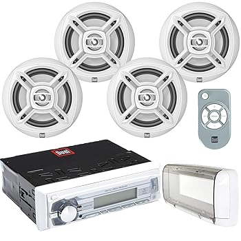 【中古】【39shop】デュアルMarine★Mechless受信機AM / FM USB / SD 2ペア6.5 "スピーカーSplashguard（非常に良い）｜ドリエム店