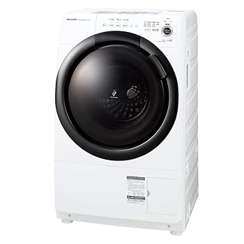 【中古】【39shop】シャープ★ドラム式 洗濯乾燥機 ES-S7F-WL ヒーターセンサー乾燥 左開きヒンジ左 洗濯7kg/乾燥3.5kg ホワイト系 幅596mm 奥行600mm DDインバータ（良い）｜ドリエム店