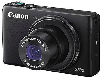 【中古】Canon デジタル写真機 PowerShot S120黒いこと F値1.8 広角24粍 光学5倍望遠レンズ PSS120BK