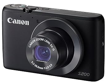 【中古】Canon デジタル写真機 PowerShot S200黒いこと F値2.0 広角24粍 光学5倍望遠レンズ PSS200BK