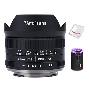 【中古】7技術者7.5 MM f2 . 8 APS - Cくっ付ける水晶体広角レンズfor Fujifilm Fuji写真機 ? 黒いことwith保護すること水晶体鳥打ち帽、取りはずし能力のあるな水晶体ボンネットとCar その他-TV・オーディオ・カメラ