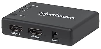 【中古】4K コンパクト 4ポート HDMIスプリッター、4K@30Hz、AC電源、ブラック