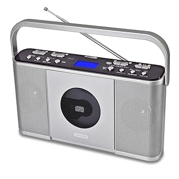 【中古】クマザキエイム Bearmax CDラジオ受信機しろがね色Bearmax マナヴィ CDR-550SC