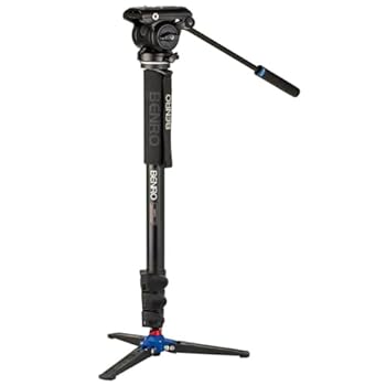 【中古】A48FD クラシックアルミニウムビデオ一脚 3脚ベース S4 PRO フラットベース フルードビデオヘッド ペイロード 9.3ポンド