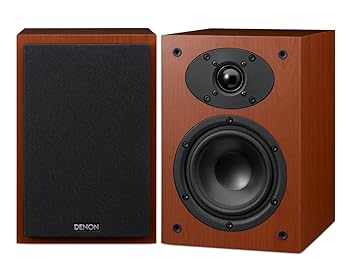 【中古】【39shop】Denon★ブックシェルフスピーカー ソフトドームツィーター/12cmウーハー 2台1組 木目 SC-F109-CW(良い)|ドリエム店
