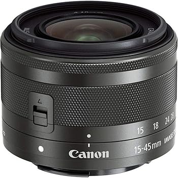 【中古】【39shop】Canon★標準ズームレンズ EF-M15-45mm F3.5-6.3IS STMグラファイト ミラーレス一眼対応 EF-M15-45ISSTM（良い）｜ドリエム店