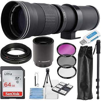 【中古】Commander Optics 百貨店420-800粍 / 1600粍 テレ変換器2個 f/8 手動望遠水晶体望遠レンズ Canon EOS EF-S デジタル一眼二眼レフ写真器用 + 活動写真