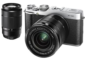 【中古】FUJIFILM デジタルカメラミラーレス一眼 X-M1ダブルズームレンズキット しろがね色 F X-M1S/1650/50230KIT ミラーレス一眼カメラ-デジタルカメラ