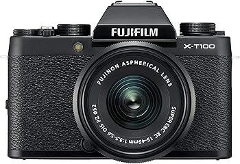 【中古】富士フイルムFUJIFILM ミラーレス一眼 X-T100レンズキット ブラック X-T100LK-B