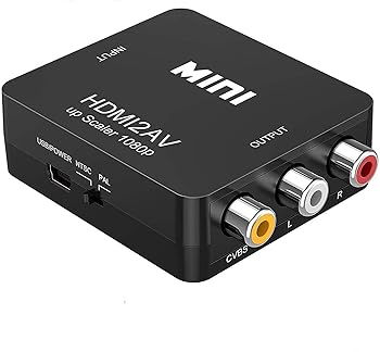 【中古】HDMI to AV コンバーター RCA変換アダプタ 1080P対応 PAL/NTSC切り替え HDMI入力をコンポジット出力へ変換 USB給電ケーブル
