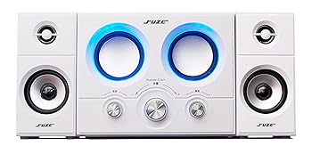 【中古】FUZE 2.1ch アンプ内蔵 Bluetooth スピーカー DAS219BT ホワイト Bluetooth AUX ダブルウーファー 重低音 ホームシアター