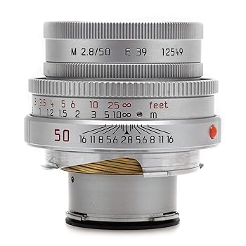 【中古】Leica 50mm f/ 2.8 シルバー Elmarit M マニュアルフォーカスレンズ 11823