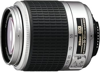 【中古】Nikon AF-S DX ズームニッコール ED 55-200粍 F4-5.6G しろがね色 デジタル一眼二眼レフ用