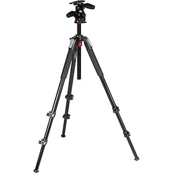 【中古】マンフロットManfrotto 労働者階級三脚 055つづき物 軽銀 3段 + RC2付3Way雲台一揃いの道具 MK055XPRO3-3W
