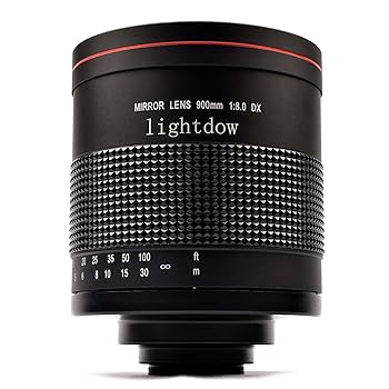 【中古】Lightdow 900mm F8.0 望遠ミラーレンズ + T2マウントアダプターリング PK K20D K10D K200D K100D K-5 K-7 K-20D用 Pentax/Ricoh DSLR/SLR K-Xア