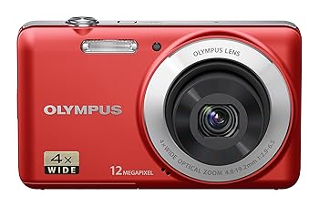 【中古】【39shop】OLYMPUS★デジタルカメラ VG-110 レッド 1200万画素 広角27mm 光学4倍ズーム VG-110 RED（良い）｜ドリエム店