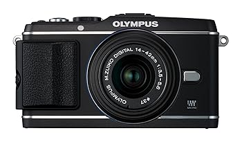【中古】【39shop】OLYMPUS★ミラーレス一眼 PEN E-P3 レンズキット ブラック E-P3 LKIT BLK（良い）｜ドリエム店