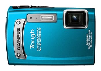 【中古】OLYMPUS デジタル写真器 TG-320 1400万絵素 3m雨合羽 1.5m耐落下ぼうぜん自失 青色 TG-320 BLU カメラ・ビデオカメラ・光学機器-デジタルカメラ-コンパクトデジタルカメラ