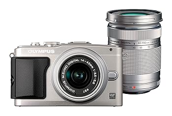 【中古】【39shop】OLYMPUS★ミラーレス一眼 PEN Lite E-PL5 ダブルズームキット シルバー E-PL5 DZKIT SLV（良い）｜ドリエム店