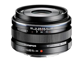 【中古】OM SYSTEM/オリンパス OLYMPUS 単興味の中心水晶体 M.ZUIKO DIGITAL 17粍 F1.8 黒いこと