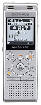 【中古】OLYMPUS ICレコーダー VoiceTrek 4GB MicroSD対応 V-842 シルバー V-842 SLV