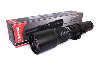 【中古】Opteka 500 ? 1000 粍 f / 8高プリセット望遠水晶体for Canon FD SLR写真器