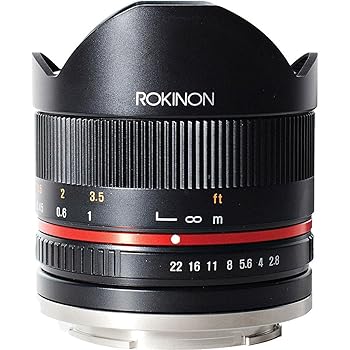 【中古】Rokinon 8mm F2.8 UMC 魚眼II ブラック 固定レンズ Canon EF-Mマウントコンパクトシステムカメラ用 RK8MBK28-M