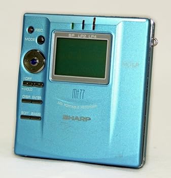 【中古】SHARP せつ然たる MD-MT77-A 青味 携帯型MDリコーダー吹き込み生まれ変わり兼用機 MDLP相応う