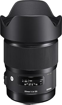 【中古】【39shop】SIGMA★単焦点広角レンズ Art 20mm F1.4 DG HSM ニコン用 フルサイズ対応（良い）｜ドリエム店