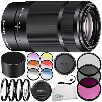 【中古】Sony E 55-210mm f/4.5-6.3 OSSレンズブラック 10PCアクセサリーバンドル - 3PCフィルターキット UV + CPL + FLD + 4PCマクロフィルターセット +