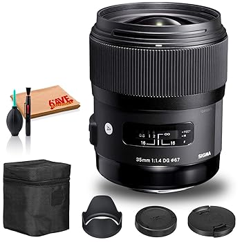 【中古】Sigma 35粍 f/1.4 DG HSM 作物水晶体 Canon EF マウント USA 標準尺度バンドル 6AVE デラックスカメラレンズクリーニングキット