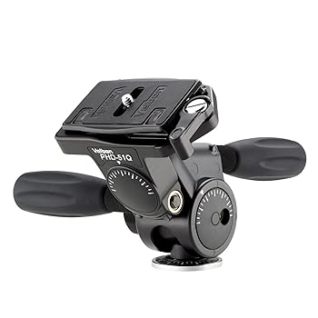 【中古】Velbon 3Way雲台 PHD-51Q 中型 底面径53mm コマ止め方式 クイックシュー対応 マグネシウム製 470447