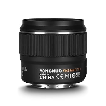 【中古】【39shop】Yongnuo★YN42.5MM F1.7M II ミディアムオートフォーカス固定プライムレンズ マイクロフォーサーズカメラ用 オリンパスパナソニック対応 ブラック(良い)|ドリエム店