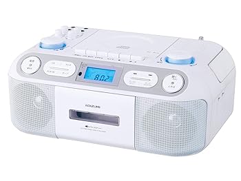 【中古】コイズミ CDラジカセ 再生速度コントロール ボーカルダウン機能 マイク リモコン ホワイト SAD-4942/W