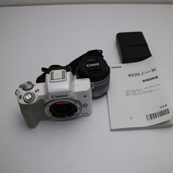 【中古】キヤノン EOS Kiss M EF-M15-45 IS STM レンズキット ホワイト/ミラーレス一眼カメラ EOSKISSMWH1545ISLK